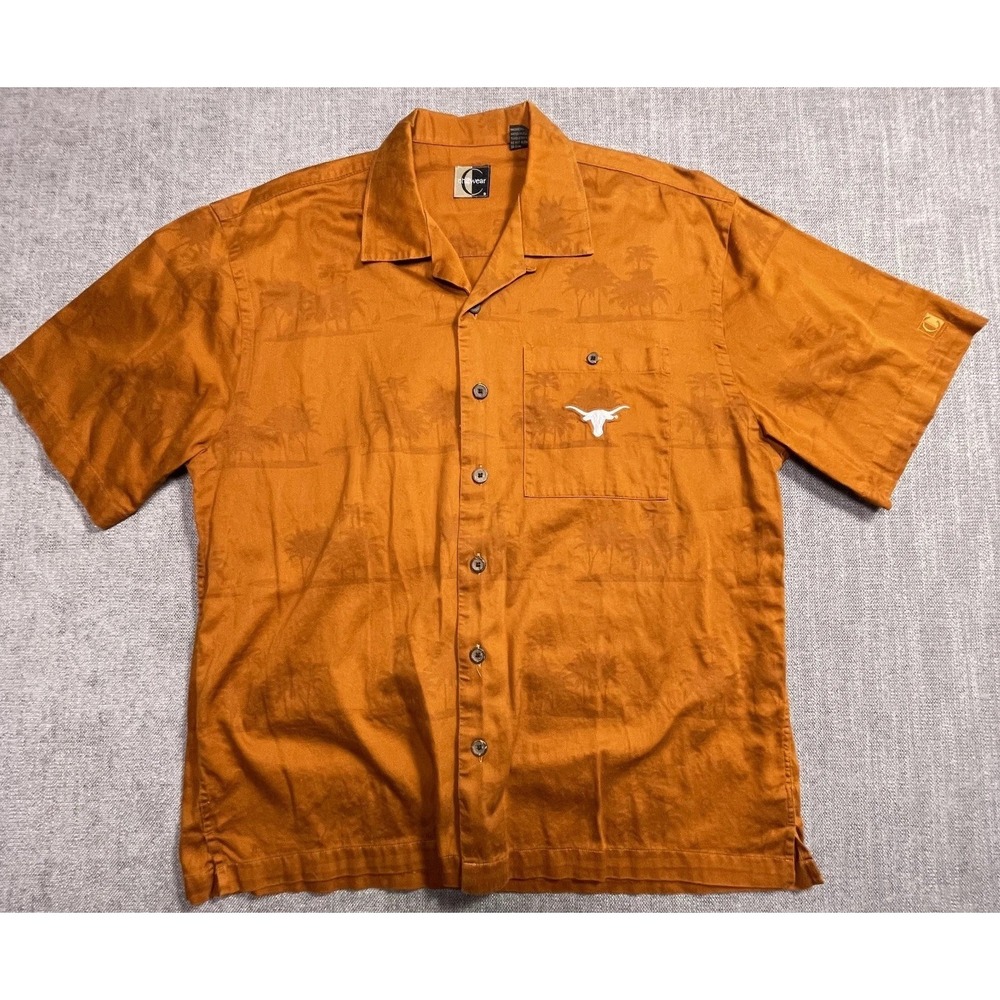 Chiliwear Texas Longhorns NCAA Shirt Mens Medium Burnt Orange Cotton Button Down